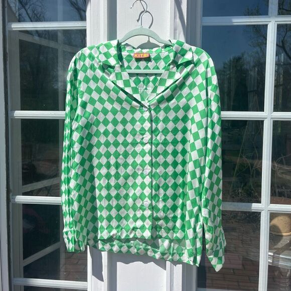 Kitri Adina Checked Button Down Shirt NWT - Picture 5 of 12